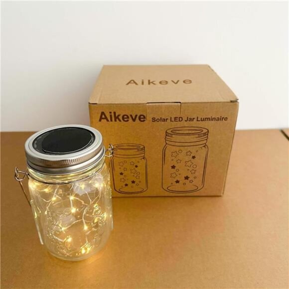 Solar Mason Jar Lights,4 Pack 30 Led Starry Fairy String Hanging Jar Lights - Picture 5 of 8